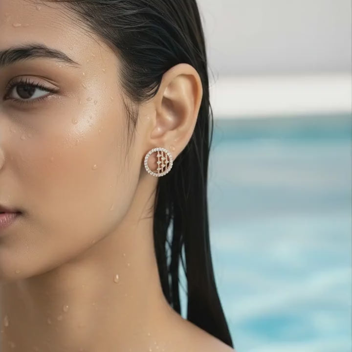 Blossom Halo Circle Stud Earrings