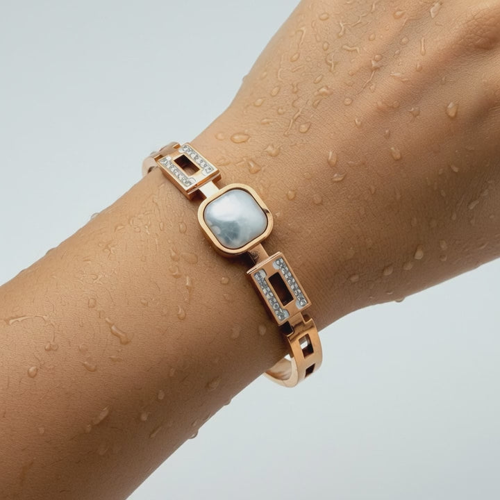 Rose Gold Geometric Crystal Bracelet