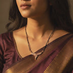 Rose Gold Swirling Crossover Ribbon Mangalsutra