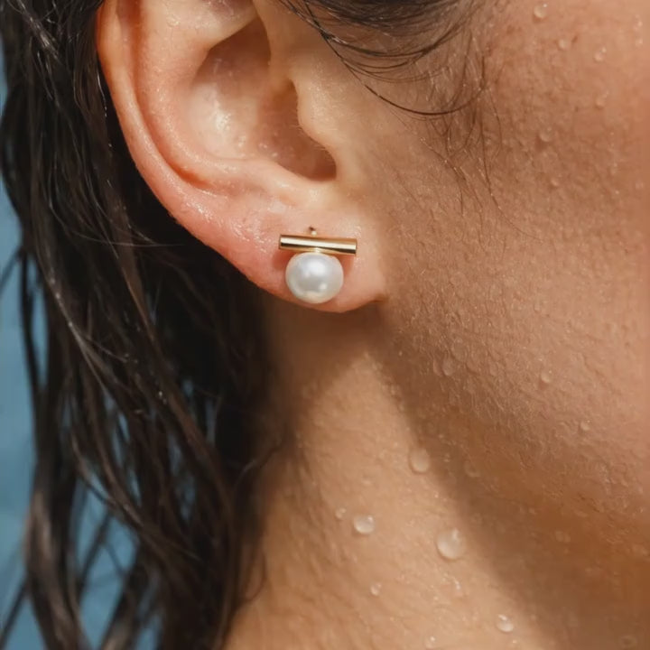 Pearl Bar Earrings