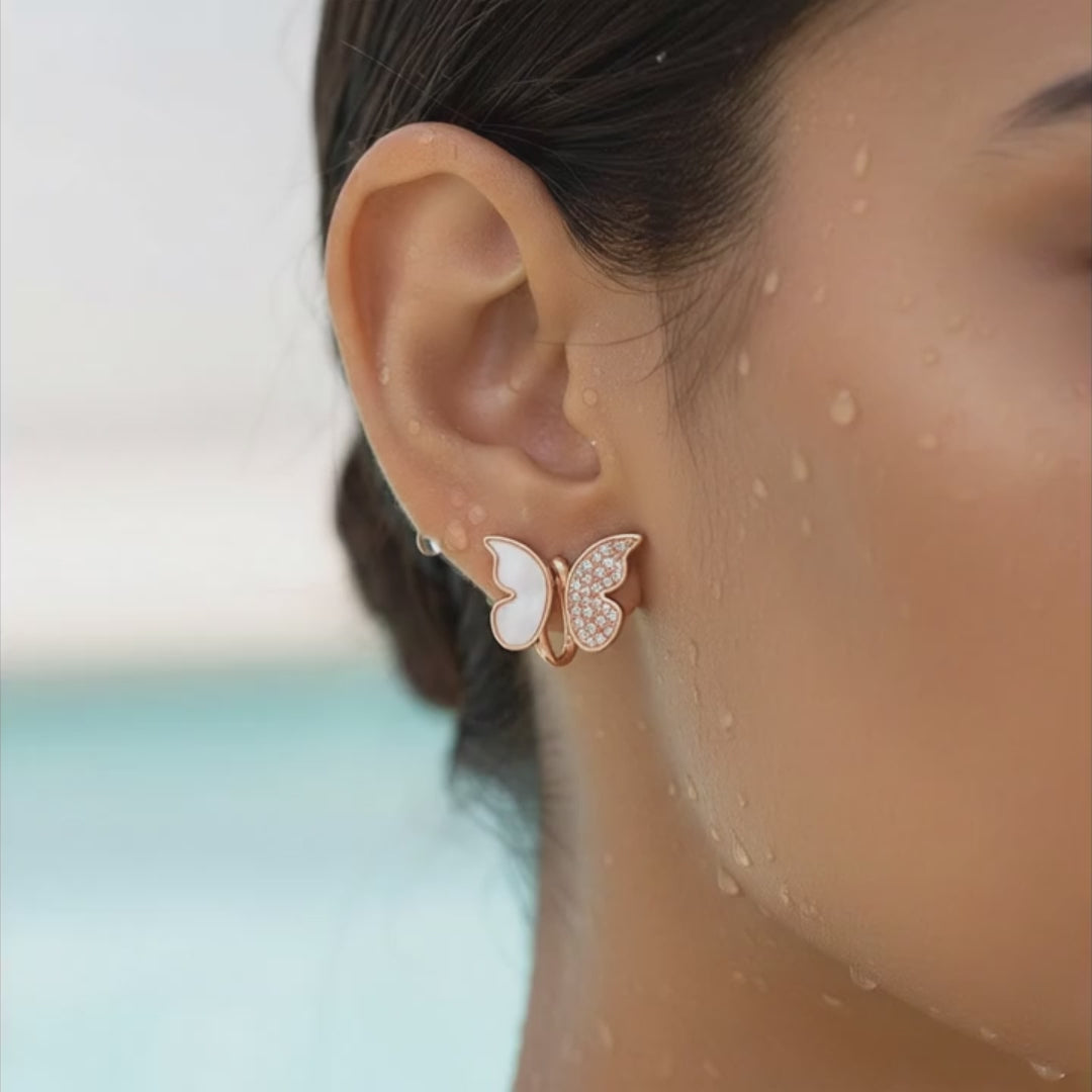 Blush Butterfly Stud Earrings