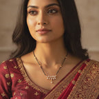 Rose Gold Marquise Leafy Teardrop Mangalsutra