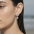 Geometric Heart Drop Earrings