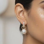 Gold Crystal Hoop Earrings