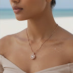 Rose Gold Geometric Crystal Pendant Necklace