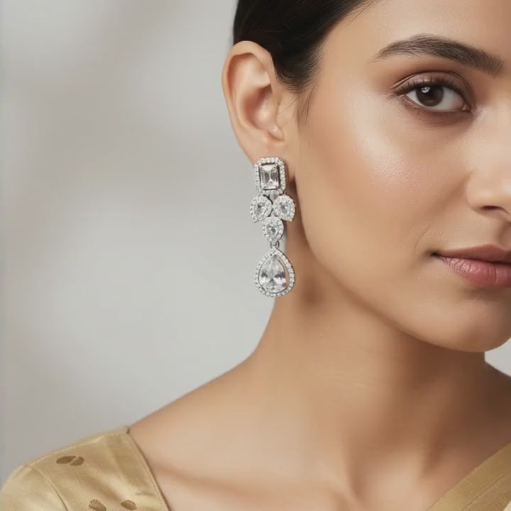 Emerald-Cut Drop Earrings