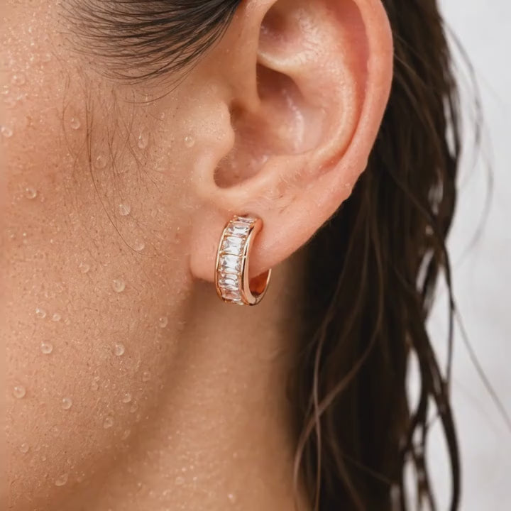 Crystal Huggies Earrings