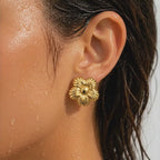 Textured Fluted Bloom Earrings