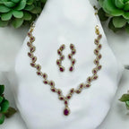 Ruby Radiance Necklace and Earrings Set