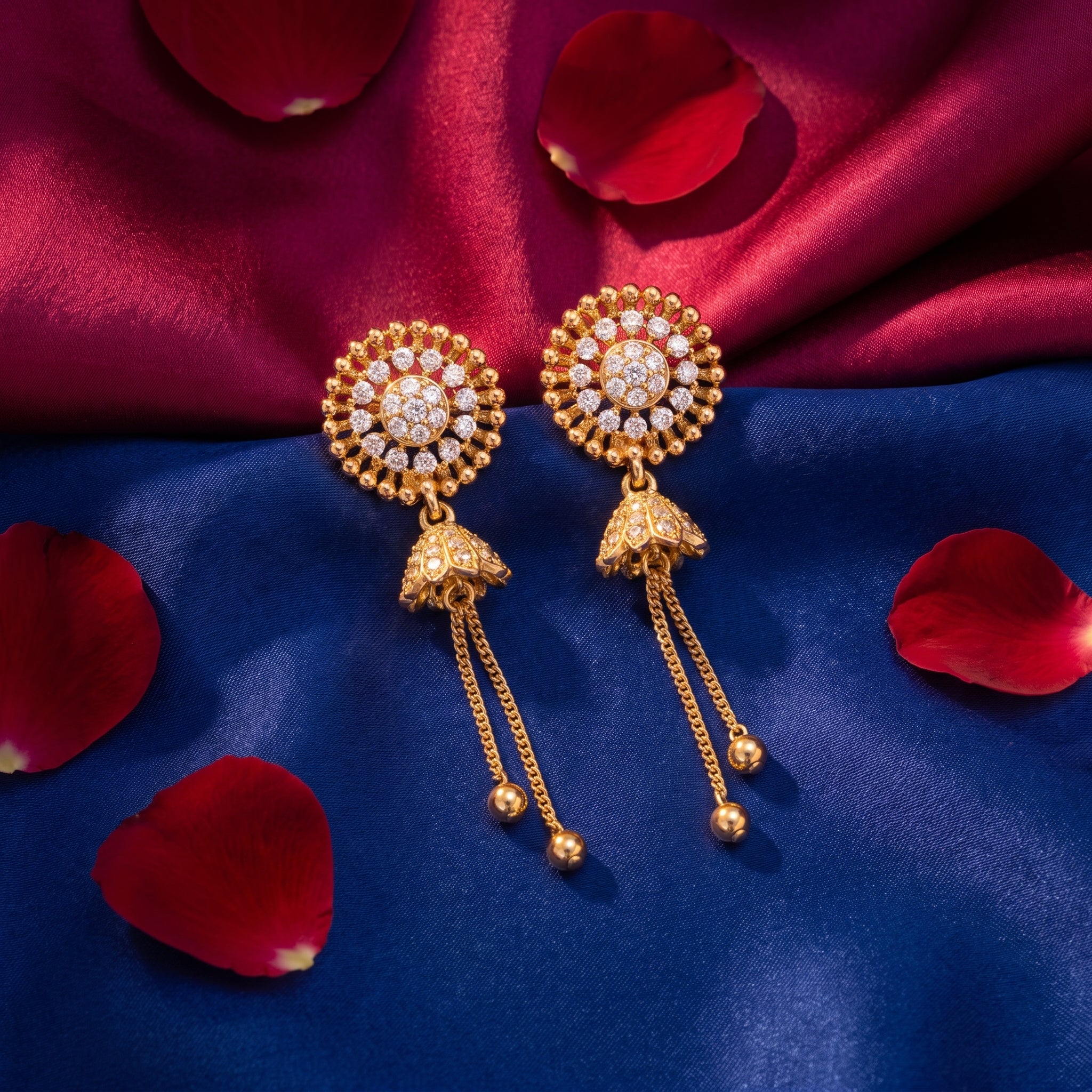 Radiant Halo Tassel Drop Earrings