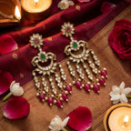 Rani Meher Kundan Chandbali Earrings - festive styling