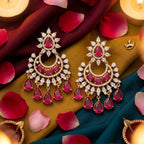 Rani Noor Kundan Chandbali Earrings - festive styling