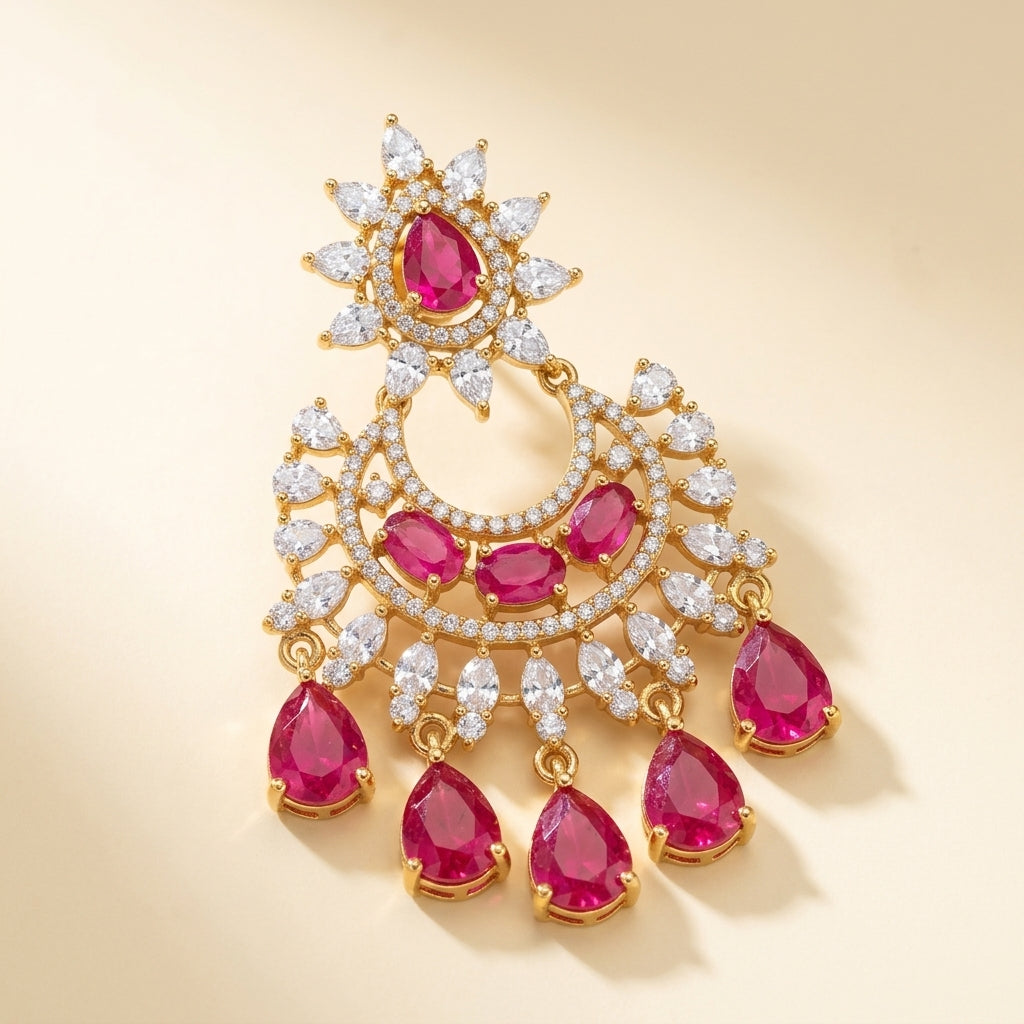 Rani Noor Kundan Chandbali Earrings - studio hero
