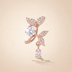 Rose Gold Leaf Drop Earrings