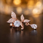 Rose Gold Leaf Drop Earrings