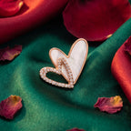 Rose Gold Double Heart Stud Earrings