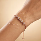 Rose Gold Sparkling Chain Bracelet — worn on wrist, waterproof lifestyle view, Krystal Jewels