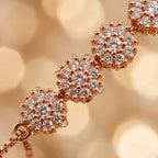Rose Gold Sparkling Chain Bracelet — macro detail view, Krystal Jewels