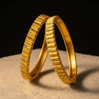 KJ-AI-GALLERY-v1 | Royal Ridge Gold Bangle Set — occasion scene | Krystal Jewels