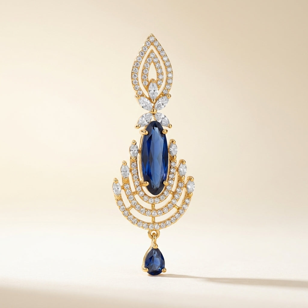 Royal Sapphire Cascade Statement Earrings - studio hero