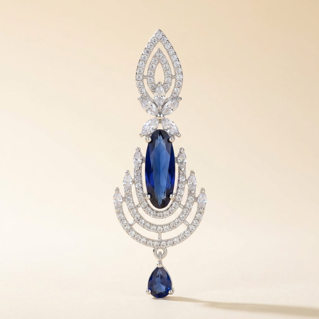 Sapphire Cascade Crystal Statement Earrings - studio hero