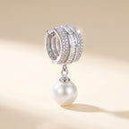 Silver Dual-Hoop Crystal Earrings