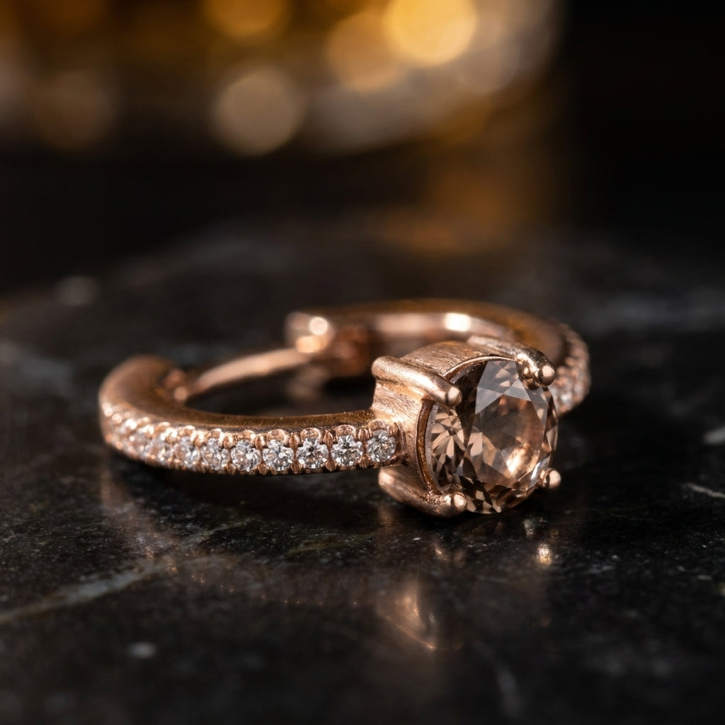 Smoky Crystal Pavé Huggie Earrings