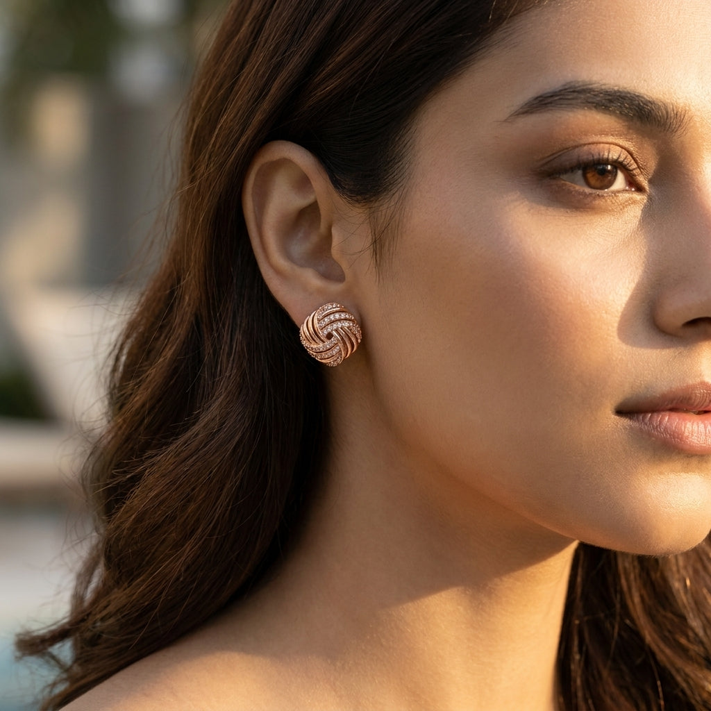 Textured Knot Stud Earrings