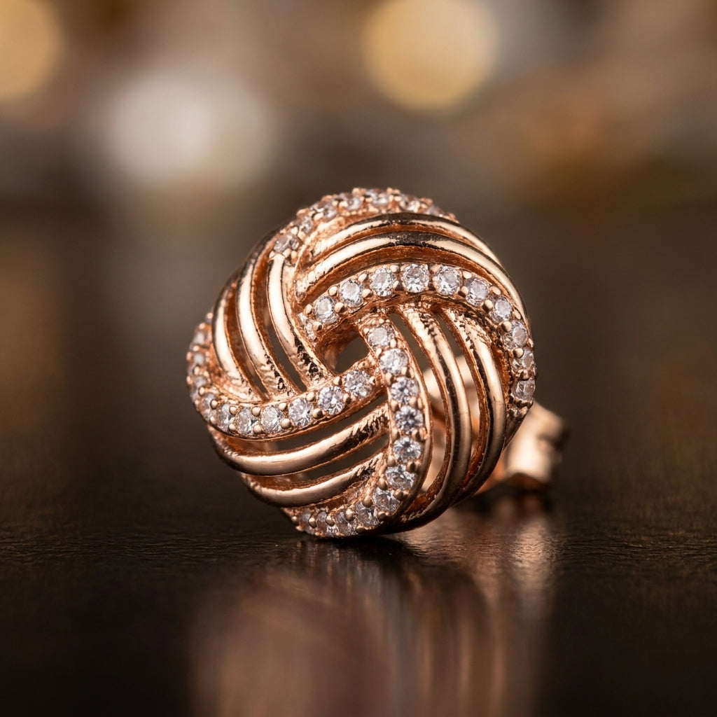 Textured Knot Stud Earrings