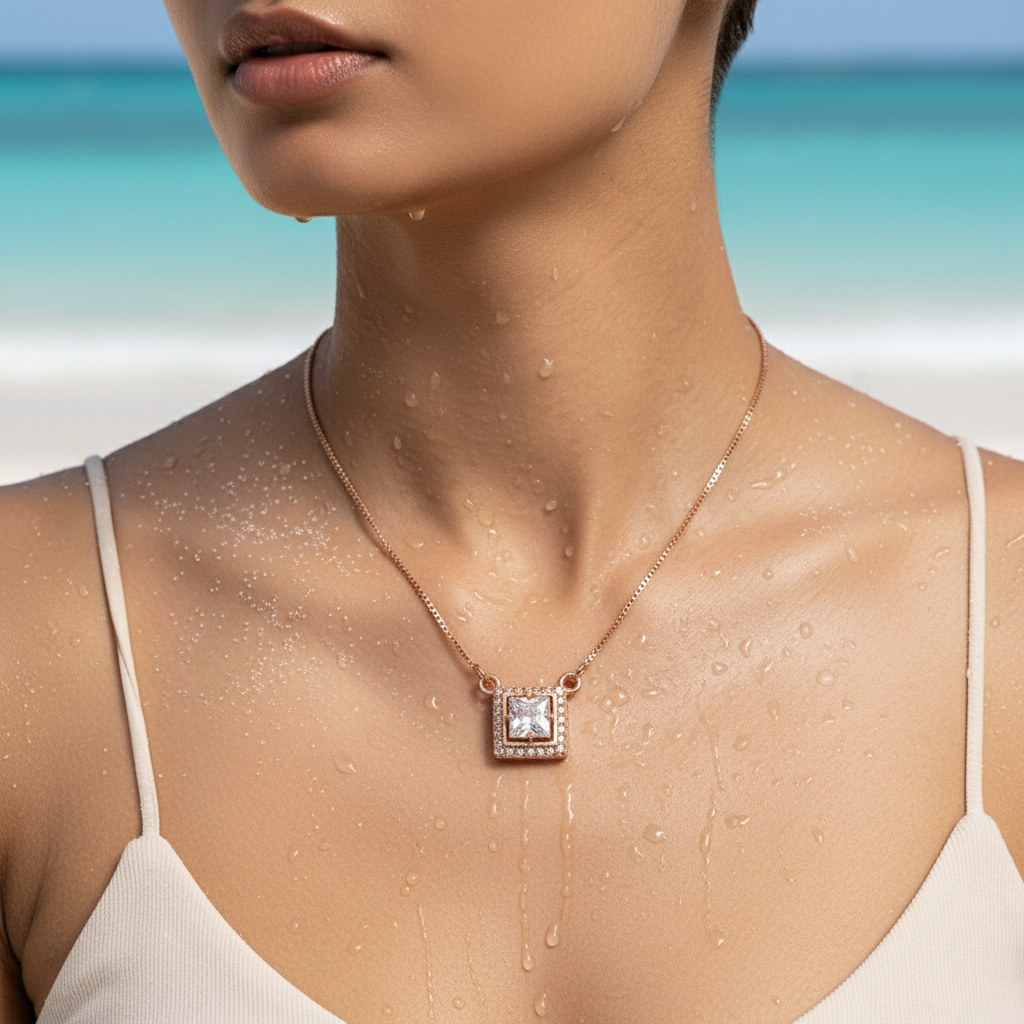 Square Halo Necklace