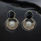 Black Onyx Pearl Drop Earrings
