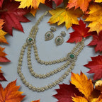 Emerald Bloom Necklace and Earrings Set