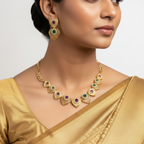 Royal Honeycomb Necklace & Earrings Set