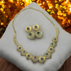 Royal Honeycomb Necklace & Earrings Set