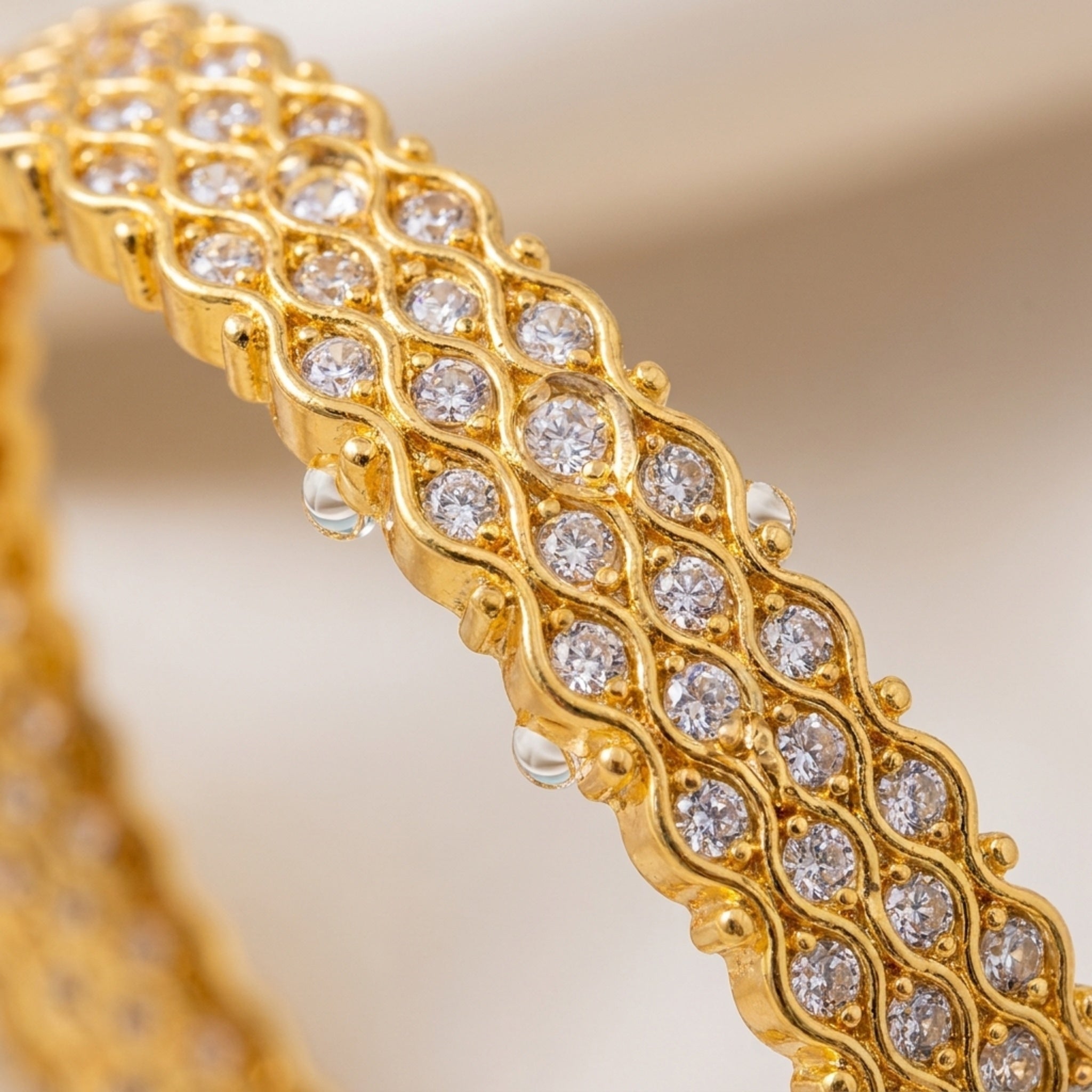 KJ-AI-GALLERY-v1 | Zirra Luxe Bangles — macro detail | Krystal Jewels