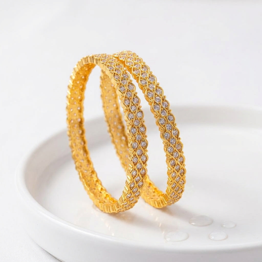 KJ-AI-GALLERY-v1 | Zirra Luxe Bangles — occasion scene | Krystal Jewels